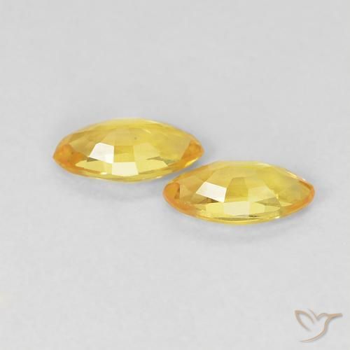 Sapphire Gemstones in 5 x 2.5 mm (calibrated) Size for Sale, Sapphire Stones in Honey Yellow Color