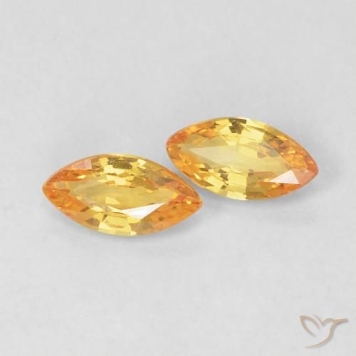 0.36 ctw Golden Sapphire Stones, Natural Sapphire in Marquise Facet Shape for Sale