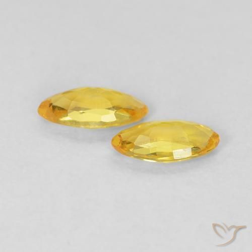 Sapphire Gemstones in 5 x 2.5 mm (calibrated) Size for Sale, Sapphire Stones in Tuscany Yellow Color