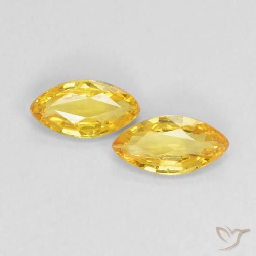 0.33ctw Natural Medium Yellow Sapphire, Marquise, VVS