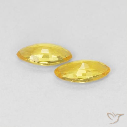 Sapphire Gemstones in 5 x 2.6 mm Size for Sale, Sapphire Stones in Tuscany Yellow Color