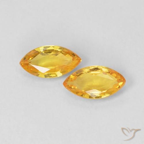 0.38ctw Natural Golden Sapphire, Marquise, VVS