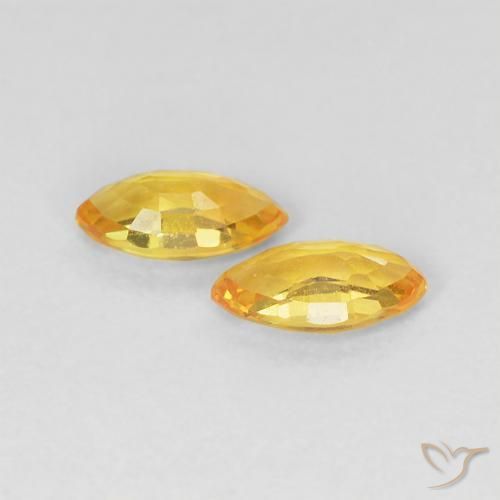 Sapphire Gemstones in 5 x 2.5 mm (calibrated) Size for Sale, Sapphire Stones in Golden Color