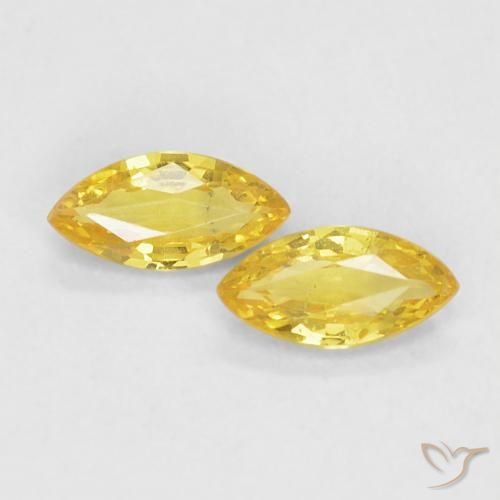 0.33 ct Loose Yellow Sapphire, 5.1 x 2.5 mm Marquise Cut From Tanzania, Photo A
