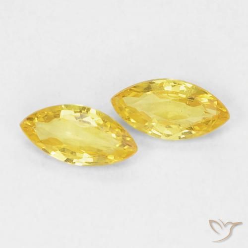 0.33 ctw Yellow Sapphire Stones, Natural Sapphire in Marquise Facet Shape for Sale