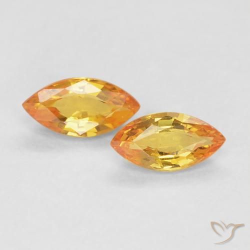0.39ctw Natural Medium Orange Sapphire, Marquise, VVS