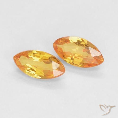 0.41 ctw Golden Sapphire Stones, Natural Sapphire in Marquise Facet Shape for Sale