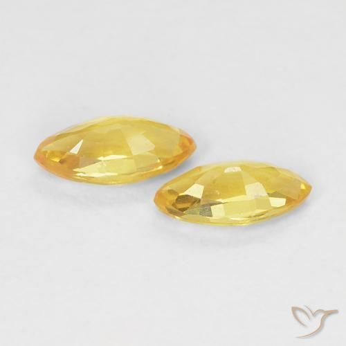 Sapphire Gemstones in 5 x 2.5 mm (calibrated) Size for Sale, Sapphire Stones in Golden Color