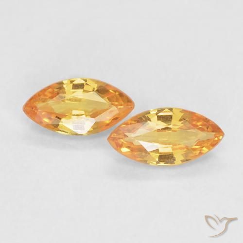 0.37ctw Natural Orange-Gold Sapphire, Marquise, VVS