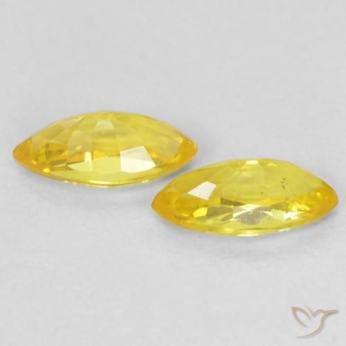 Sapphire Gemstones in 5 x 3 mm (calibrated) Size for Sale, Sapphire Stones in Medium Yellow Color