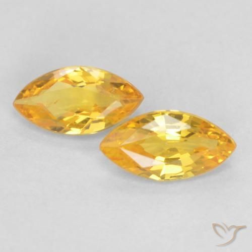 0.38 ct Loose Yellow Sapphire, 5.1 x 2.6 mm Marquise Cut From Tanzania, Photo A