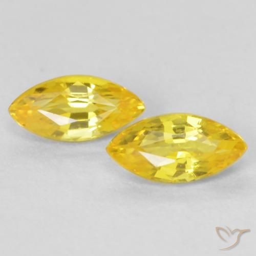 0.44ctw Natural Medium Yellow Sapphire, Marquise, VVS-VS