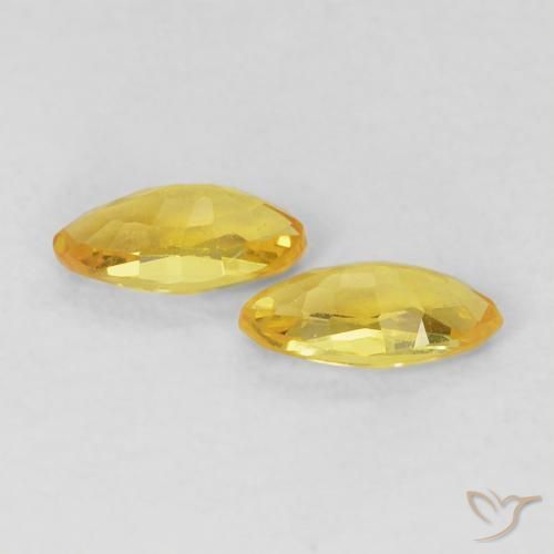 Sapphire Gemstones in 5 x 2.5 mm (calibrated) Size for Sale, Sapphire Stones in Tuscany Yellow Color