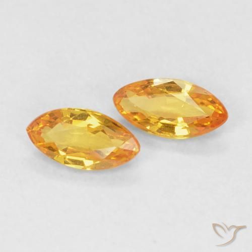 0.34ctw Natural Medium Orange Sapphire, Marquise, VVS