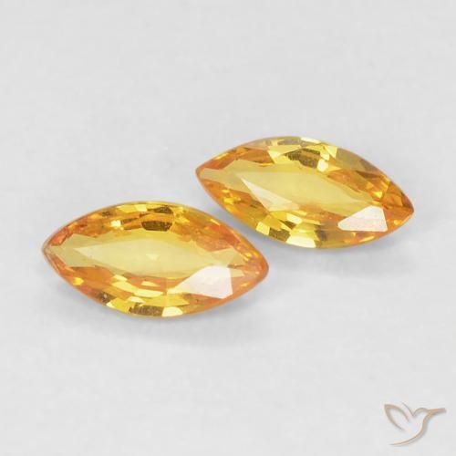 0.36ctw Natural Golden Orange Sapphire, Marquise, VVS