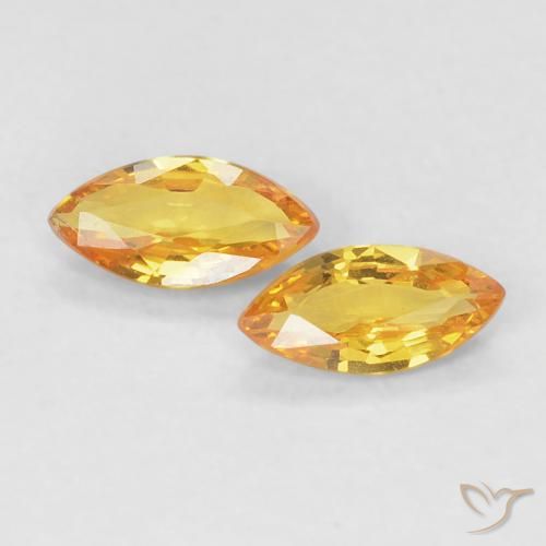 0.36 ctw Golden Sapphire Stones, Natural Sapphire in Marquise Facet Shape for Sale