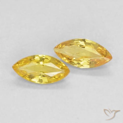 0.31 ctw Yellow Sapphire Stones, Natural Sapphire in Marquise Facet Shape for Sale