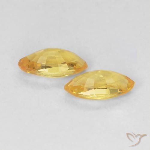 Sapphire Gemstones in 5 x 2.5 mm (calibrated) Size for Sale, Sapphire Stones in Tuscany Yellow Color