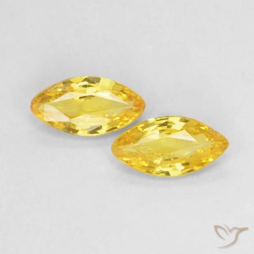 0.32 ct Loose Yellow Sapphire, 4.9 x 2.6 mm Marquise Cut From Tanzania, Photo A