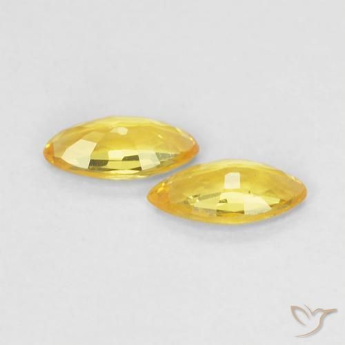 Sapphire Gemstones in 5 x 2.5 mm (calibrated) Size for Sale, Sapphire Stones in Medium Yellow Color