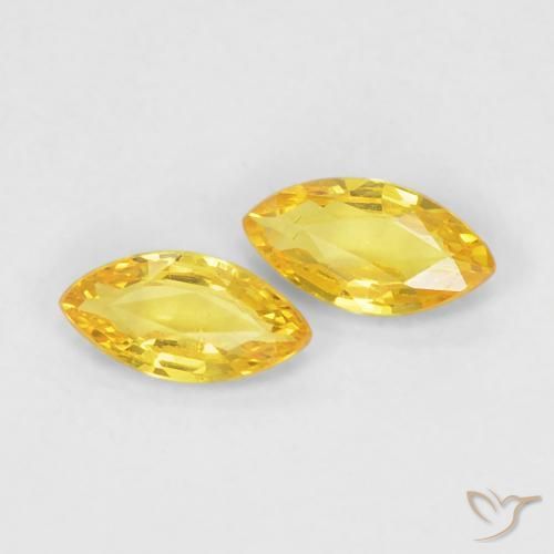 0.34 ctw Yellow Sapphire Stones, Natural Sapphire in Marquise Facet Shape for Sale