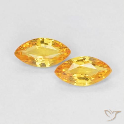 0.37 ctw Golden Sapphire Gemstones, Sapphire Gems in Marquise Facet Shape for Sale.