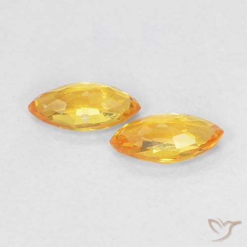 Sapphire Gemstones in 5 x 2.5 mm (calibrated) Size for Sale, Sapphire Stones in Medium Golden Color