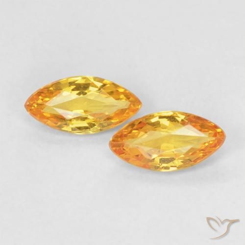 0.38ctw Natural Orange-Gold Sapphire, Marquise, VVS-VS