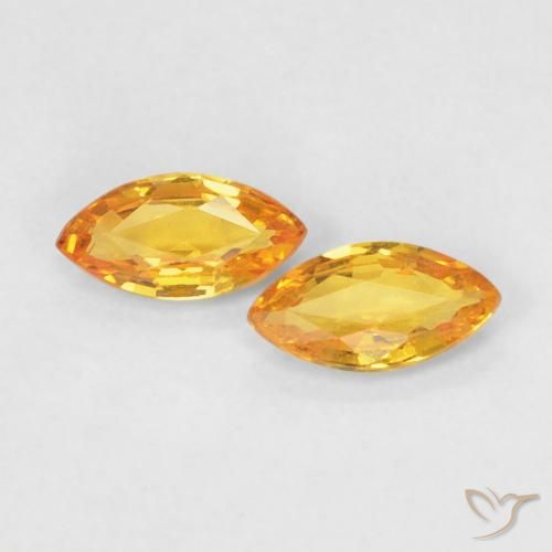 0.34ctw Natural Orange-Gold Sapphire, Marquise, VVS-VS