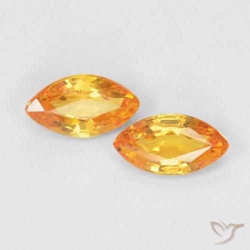 0.41ctw Natural Medium Orange Sapphire, Marquise, VVS-VS