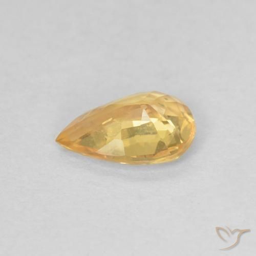 Sapphire Gemstone in 5.7 x 4 mm Size for Sale, Sapphire Stone in Light Orange-Gold Color