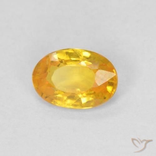 0.53 ct Golden Sapphire Stone, Natural Sapphire in Oval Facet Shape for Sale
