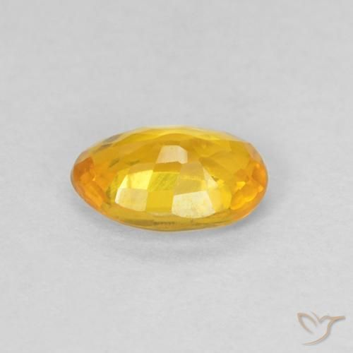 Sapphire Gemstone in 5.7 x 4 mm Size for Sale, Sapphire Stone in Golden-Orange Color