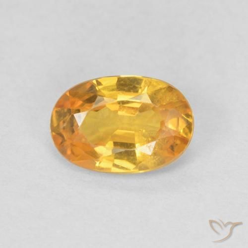 0.56ct Natural Golden-Orange Sapphire, Oval, VS