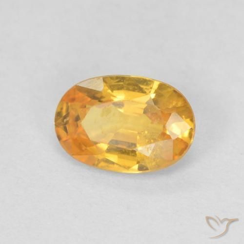 0.56 ct Golden Sapphire Stone, Natural Sapphire in Oval Facet Shape for Sale