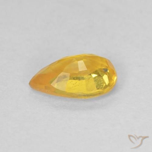 Sapphire Gemstone in 6 x 4 mm (calibrated) Size for Sale, Sapphire Stone in Medium Orange Color