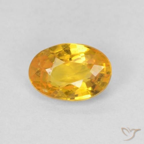 0.61ct Natural Medium Orange Sapphire, Oval, VS