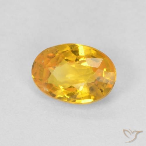 0.61 ct Golden Sapphire Stone, Natural Sapphire in Oval Facet Shape for Sale