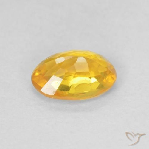 Sapphire Gemstone in 6 x 4.2 mm Size for Sale, Sapphire Stone in Medium Orange Color