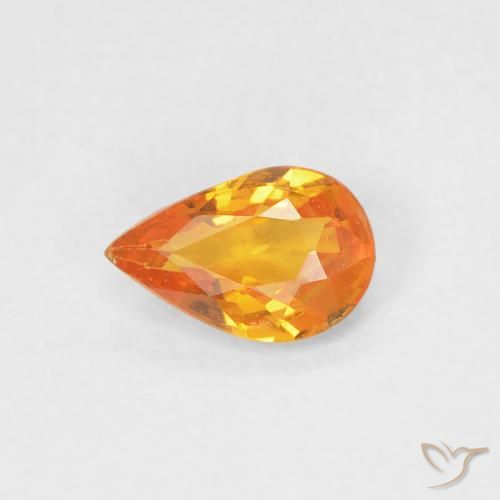 0.43ct Natural Apricot Orange Sapphire, Pear Shape, VVS-VS