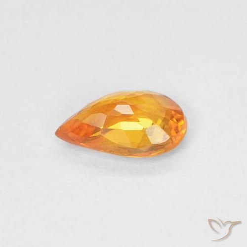 Sapphire Gemstone in 6 x 4 mm (calibrated) Size for Sale, Sapphire Stone in Apricot Orange Color