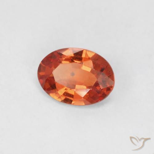 0.47 ct Orange Sapphire Stone, Natural Sapphire in Oval Facet Shape for Sale