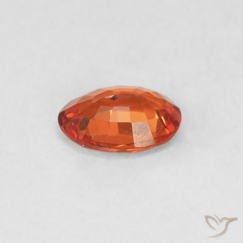 Sapphire Gemstone in 5.7 x 4.1 mm Size for Sale, Sapphire Stone in Medium Orange Color