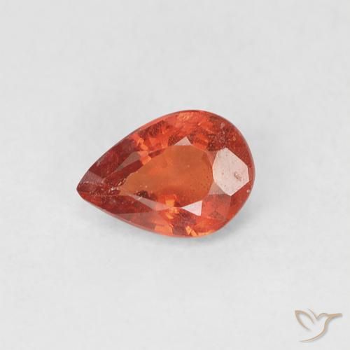 0.44ct Natural Fire Orange Sapphire, Pear Shape, VS