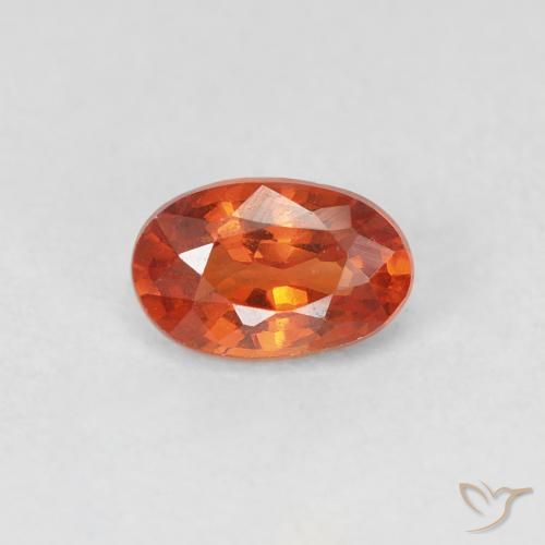 0.55ct Natural Amber Orange Sapphire, Oval, VVS-VS