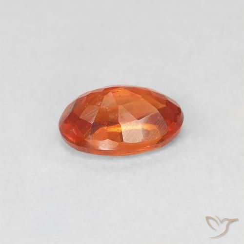 Sapphire Gemstone in 5.8 x 3.7 mm Size for Sale, Sapphire Stone in Amber Orange Color