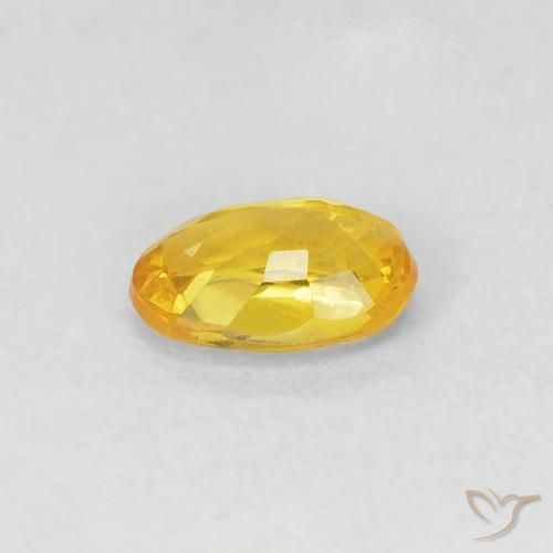 Sapphire Gemstone in 6 x 4 mm (calibrated) Size for Sale, Sapphire Stone in Golden-Orange Color