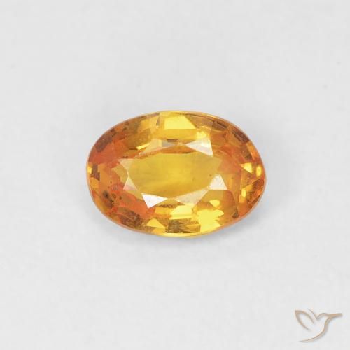 0.49ct Natural Orange-Gold Sapphire, Oval, VVS-VS