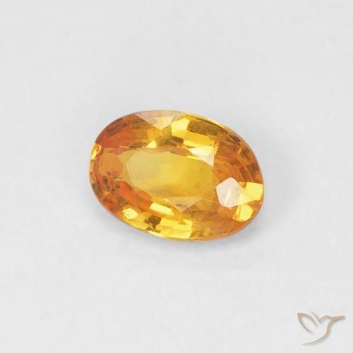 0.49 ct Golden Sapphire Stone, Natural Sapphire in Oval Facet Shape for Sale