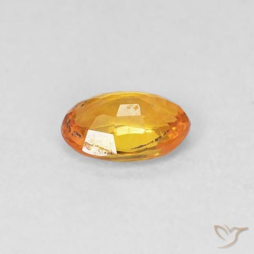 Sapphire Gemstone in 5.7 x 4 mm Size for Sale, Sapphire Stone in Orange-Gold Color